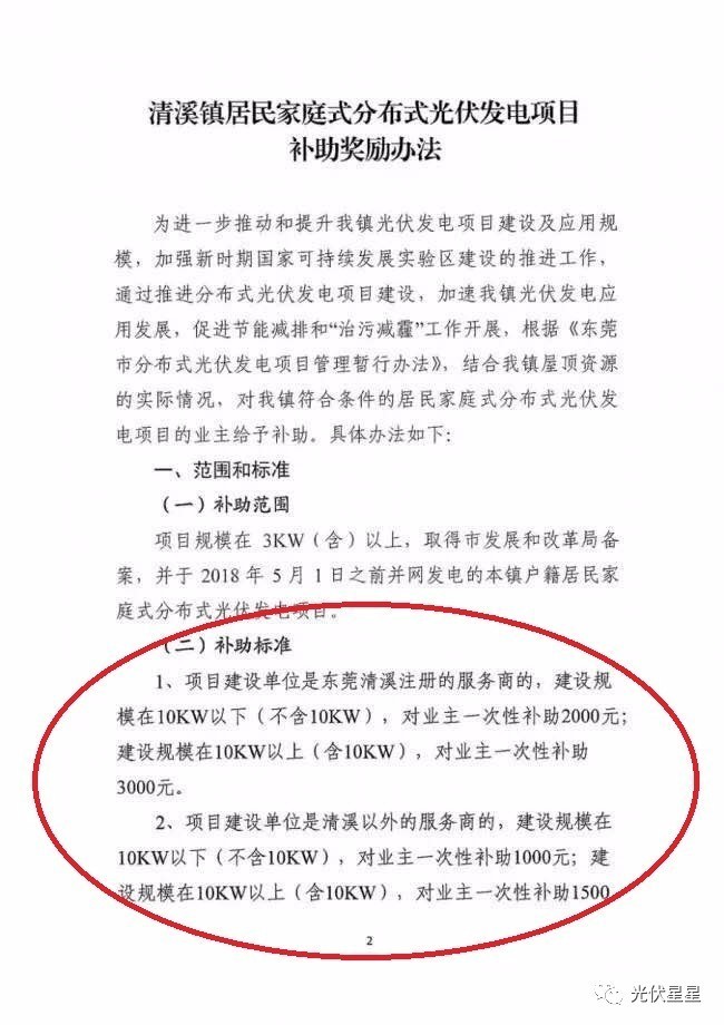 在東莞清溪鎮裝光伏，竟然有這么多補助！