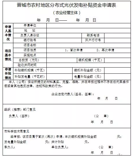山西晉城2017年第二批分布式光伏發(fā)電項目資金補貼開(kāi)始申報了！