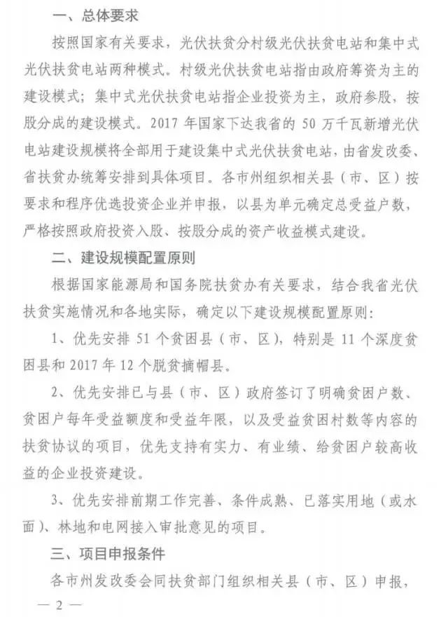 湖南2017年500MW集中式光伏扶貧項目開(kāi)始申報 2018年6月底前并網(wǎng)