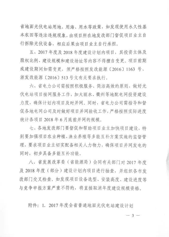 1.508GW！浙江2017年度及2018年度（部分）普通地面光伏電站指標發(fā)布