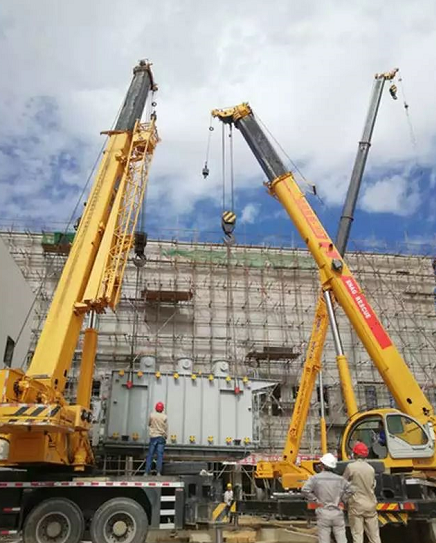 玉門(mén)鑫能50MW塔式光熱發(fā)電項目主變壓器安全順利就位