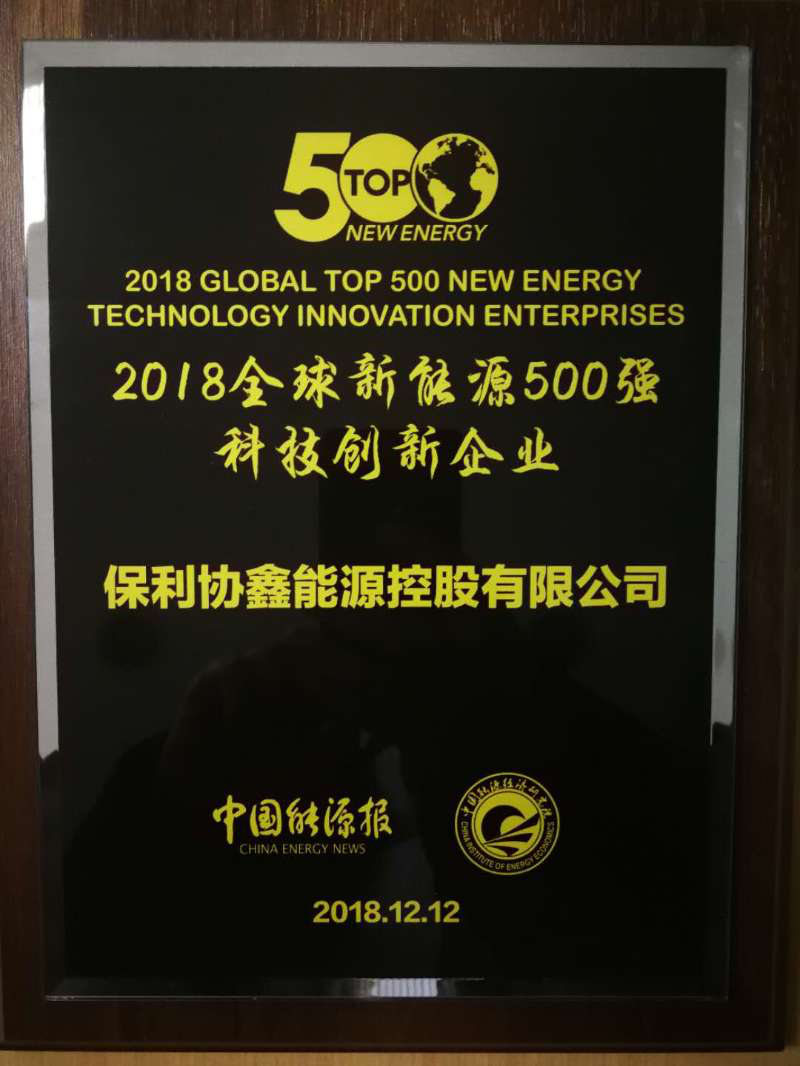 保利協(xié)鑫榮膺“2018全球新能源500強科技創(chuàng )新企業(yè)”