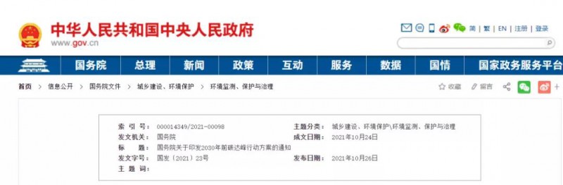 2030年前碳達峰行動(dòng)方案